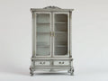 Vetrina - legno-vetro - 126x44x190 cm - grigio anticato - classico francese