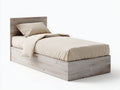 Letto singolo - legno - 204 x 95 x 88 cm - beige-legno - moderno