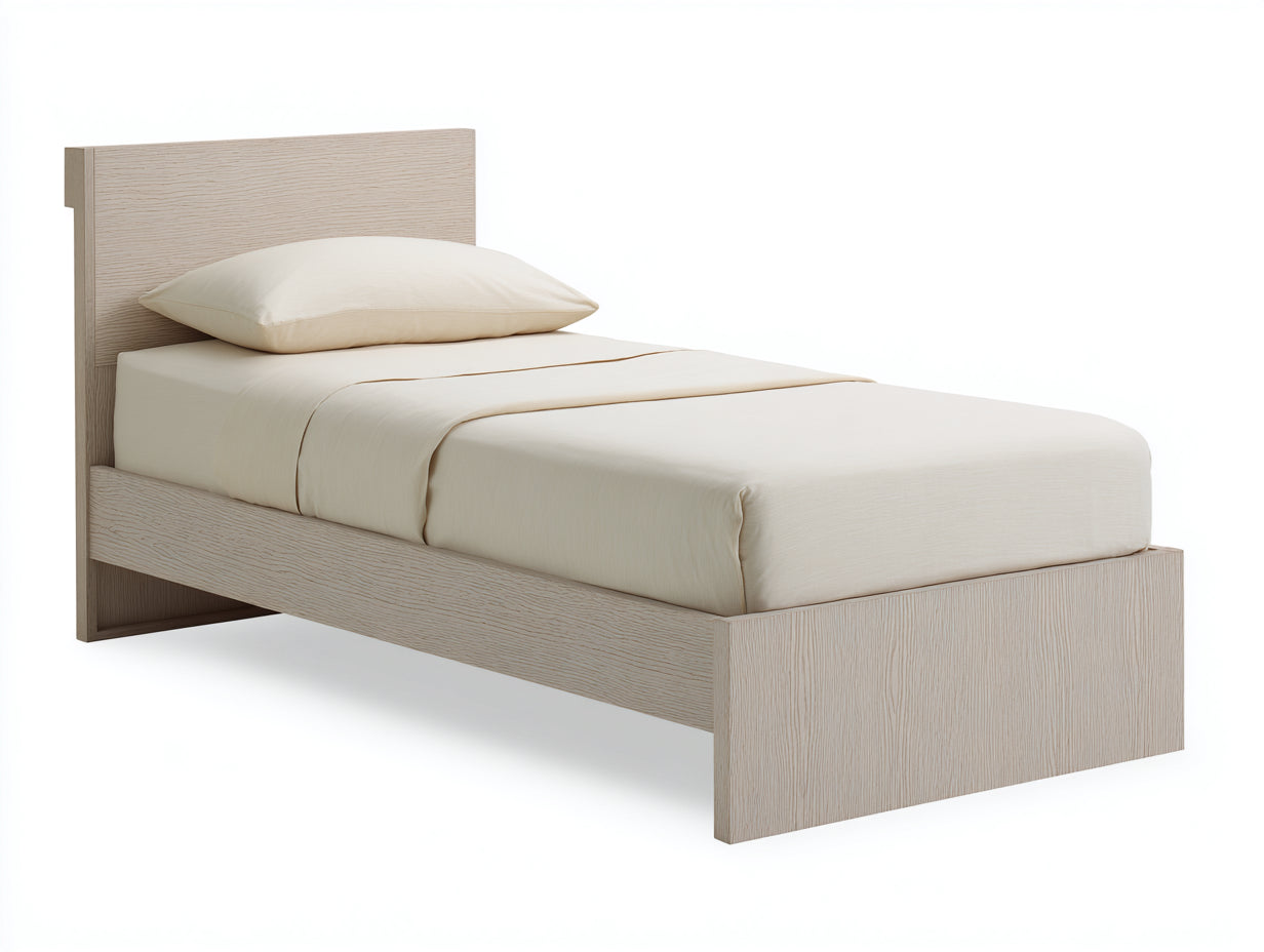 Letto singolo - legno - 207 x 96 x 87 cm - beige-legno - moderno