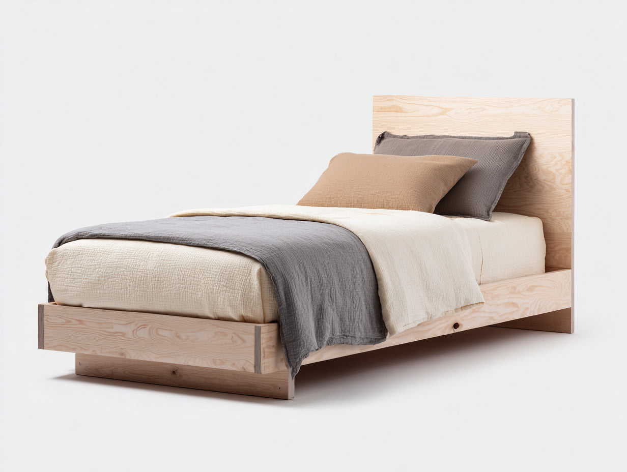 Letto singolo - legno - 208 x 97 x 92 cm - legno - moderno
