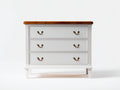 Cassettiera - Legno massello-Metallo - 96x44x88 cm - Bianco-Noce - Classico elegante