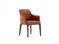 Sedia da pranzo-Pelle-legno-59x57x80 cm-Cognac-legno scuro-Stile moderno con braccioli