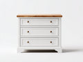 Cassettiera - Legno massello-Metallo - 98x43x90 cm - Bianco-Rovere chiaro - Scandinavo classico