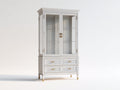 Vetrina - legno-vetro - 124x46x186 cm - bianco caldo - classico contemporaneo
