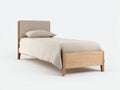 Letto singolo - legno - tessuto - 202 x 93 x 96 cm - beige-legno - moderno
