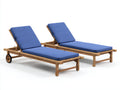 Lettino da sole - legno-tessuto - 208x72x96 cm - blu-naturale - stile contemporaneo