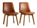 Sedia da pranzo-similpelle-legno-50 x 56 x 82 cm-marrone-design moderno