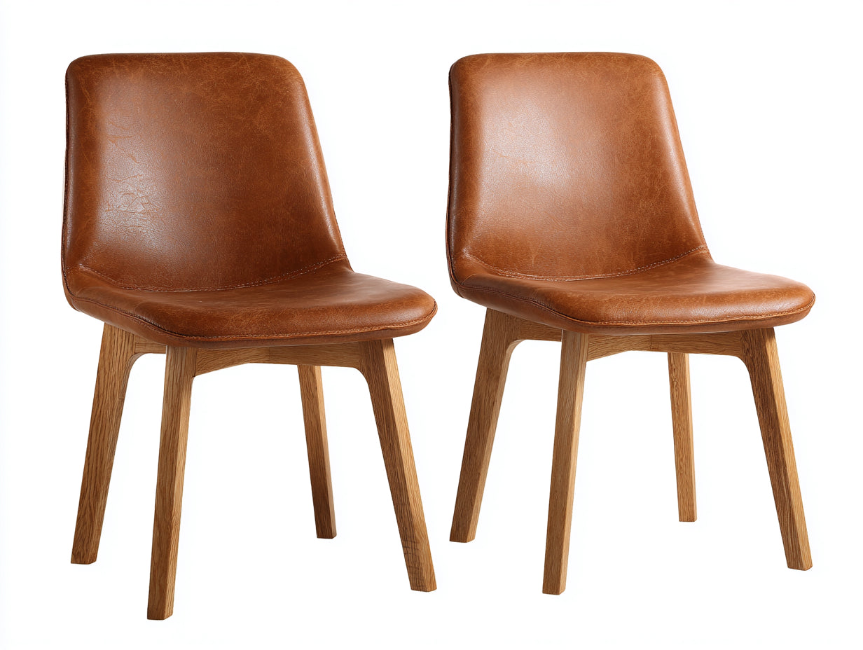 Sedia da pranzo-similpelle-legno-50 x 56 x 82 cm-marrone-design moderno