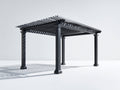 Pergola da giardino - metallo - 340x300x250 cm - nero - stile moderno