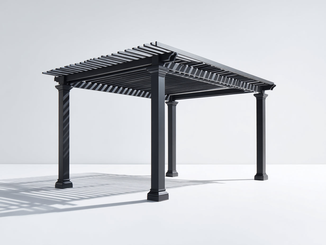 Pergola da giardino - metallo - 340x300x250 cm - nero - stile moderno