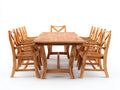 Set da pranzo da esterno - Legno - 240x100x77 cm - Marrone naturale - Stile artigianale