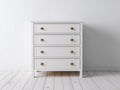 Cassettiera - MDF-Metallo - 86x43x97 cm - Bianco-Oro - Moderno elegante