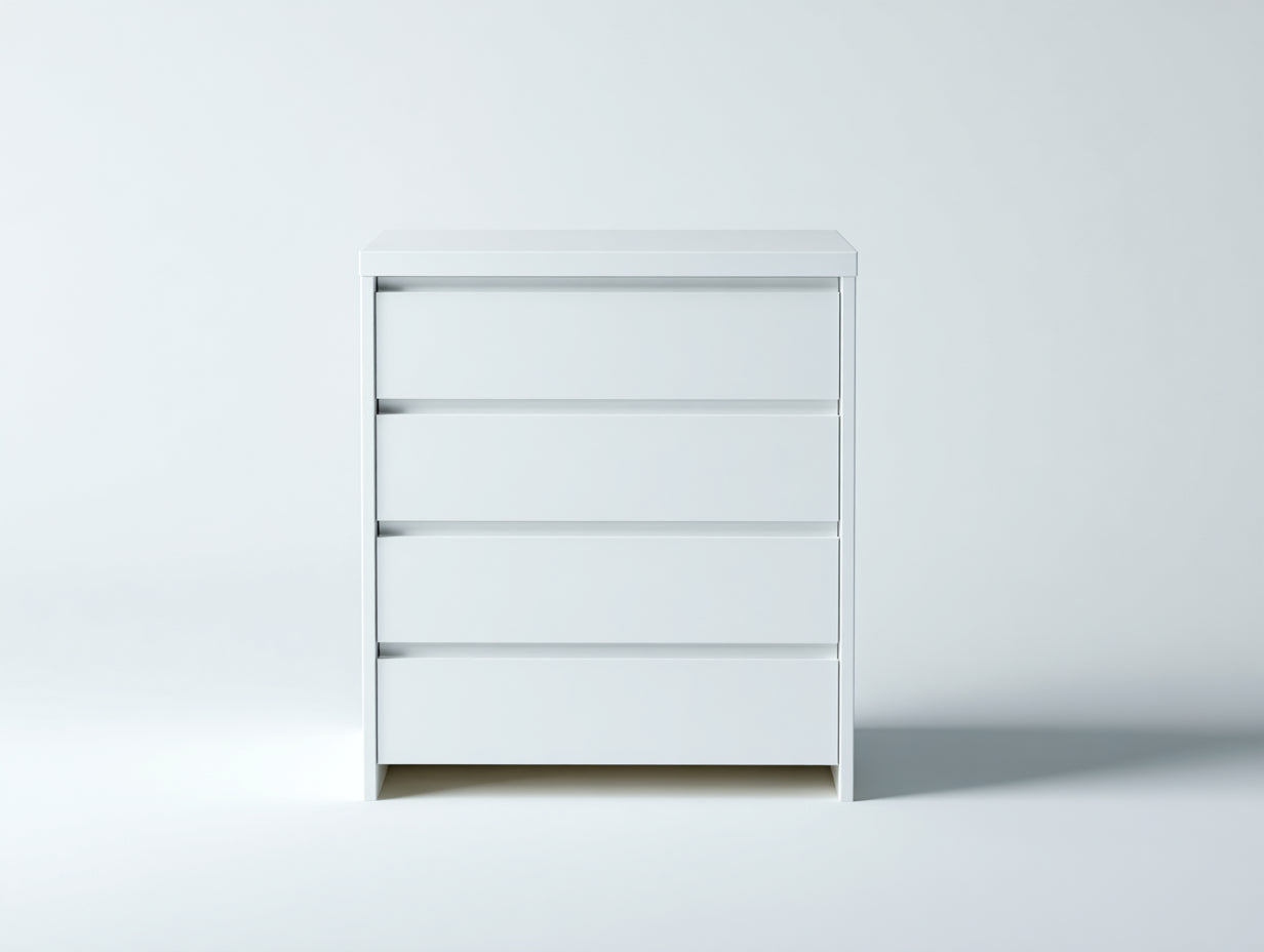 Cassettiera - MDF - 80x42x108 cm - Bianco - Moderno compatto