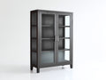 Vetrina - legno-vetro - 108x38x142 cm - grigio scuro - moderno