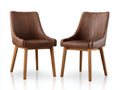 Sedia da pranzo-similpelle-legno-55 x 60 x 86 cm-marrone-design moderno