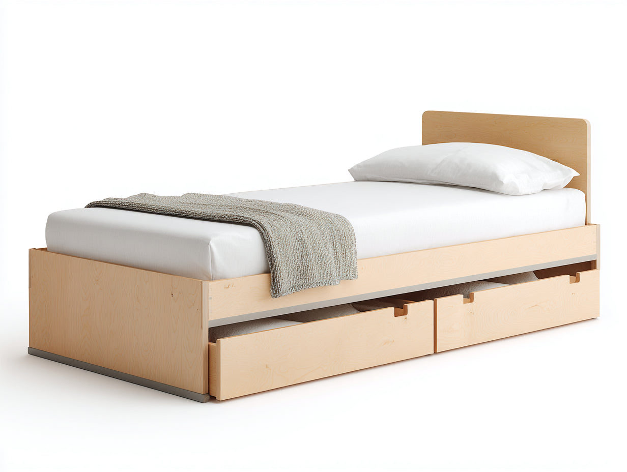 Letto singolo - legno - 206 x 96 x 90 cm - legno - moderno