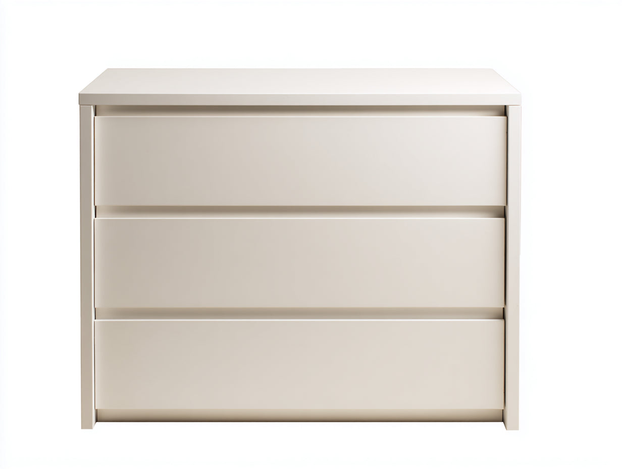 Cassettiera - MDF - 96x45x82 cm - Bianco crema - Contemporaneo essenziale