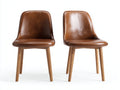 Sedia da pranzo-similpelle-legno-49 x 55 x 81 cm-marrone-design moderno