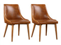 Sedia da pranzo-similpelle-legno-53 x 57 x 87 cm-marrone-stile vintage