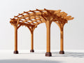 Pergola da giardino - legno - 420x320x285 cm - marrone chiaro - struttura ad arco