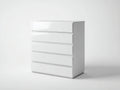 Cassettiera - MDF - 86x45x102 cm - Bianco lucido - Moderno essenziale