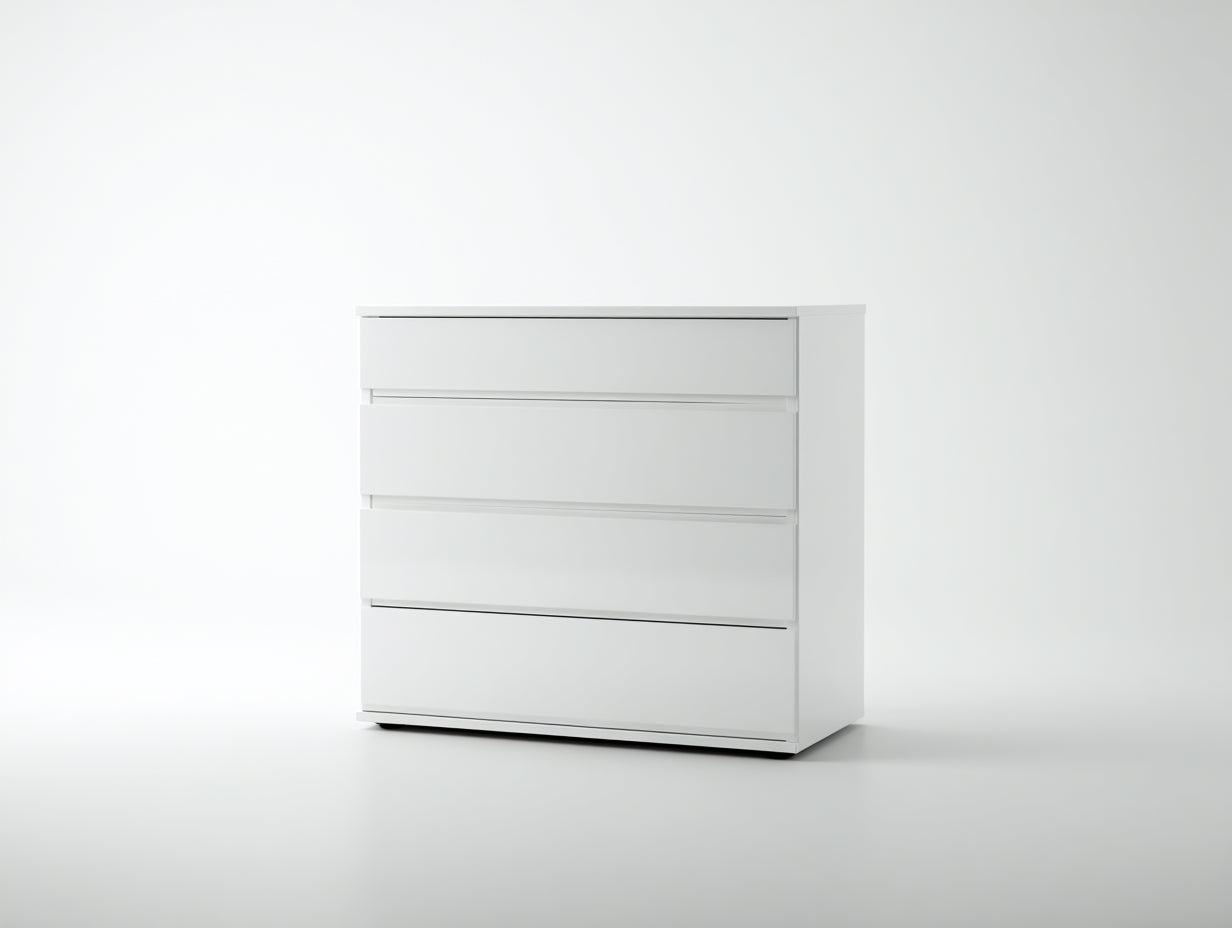 Cassettiera - MDF - 102x45x86 cm - Bianco - Minimalista contemporaneo