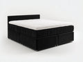 Letto matrimoniale-Velluto-210x180x112 cm-Nero-Stile contemporaneo box spring