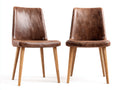 Sedia da pranzo-similpelle-legno-51 x 56 x 83 cm-marrone-stile vintage