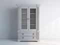 Vetrina - legno-vetro - 118x42x184 cm - grigio chiaro - classico
