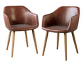 Sedia da pranzo-similpelle-legno-60 x 58 x 78 cm-marrone-design moderno