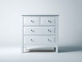 Cassettiera - MDF-Metallo - 88x43x96 cm - Bianco-Argento - Classico contemporaneo