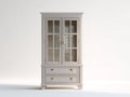 Vetrina - legno-vetro - 116x41x181 cm - grigio chiaro - classico