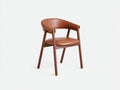 Sedia da pranzo-Pelle-legno-59x56x78 cm-Cognac-legno scuro-Stile moderno con braccioli