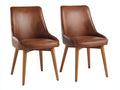 Sedia da pranzo-similpelle-legno-54 x 59 x 88 cm-marrone-design moderno