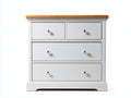 Cassettiera - Legno massello-Metallo - 108x45x94 cm - Bianco-Rovere miele - Rustico contemporaneo