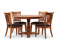 Set da pranzo da esterno - Legno-tessuto - 130x130x76 cm - Marrone scuro-Nero - Stile elegante