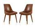 Sedia da pranzo-similpelle-legno-52 x 58 x 84 cm-marrone-stile vintage