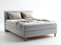 Letto matrimoniale-Tessuto-legno-211x182x108 cm-Grigio-legno naturale-Stile moderno