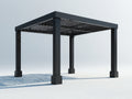 Pergola da giardino - metallo - 300x300x245 cm - nero - stile moderno con tetto a lamelle orientabili