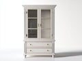 Vetrina - legno-vetro - 119x42x183 cm - bianco avorio - classico