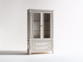 Vetrina - legno-vetro - 117x43x180 cm - bianco avorio - classico