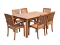 Set da pranzo da esterno - Legno - 170x95x76 cm - Marrone teak - Stile moderno