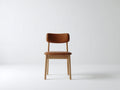 Sedia da pranzo-Pelle-legno-47x51x81 cm-Cognac-legno naturale-Stile nordico