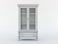 Vetrina - Legno-Vetro-Metallo - 96x42x184 cm - Grigio argento-Trasparente-Argento - Classico decorativo