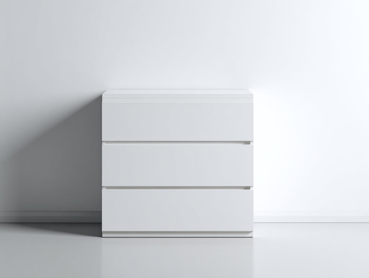 Cassettiera - MDF - 82x44x80 cm - Bianco - Minimalista compatto